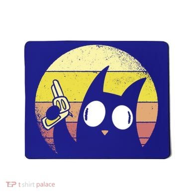 Crazy Cat Retro Sunset Mousepad