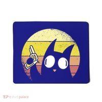Crazy Cat Retro Sunset Mousepad thumb 0