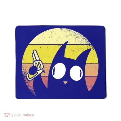 Crazy Cat Retro Sunset Mousepad