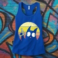 Crazy Cat Retro Sunset Women's Tank Top thumb 3