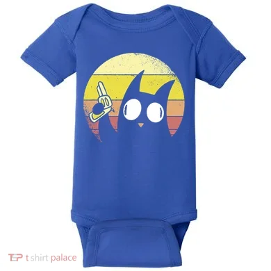 Crazy Cat Retro Sunset Baby Bodysuit