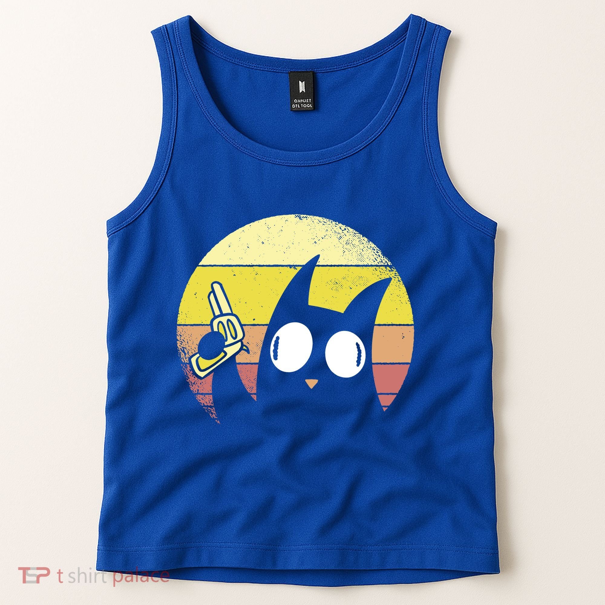 Crazy Cat Retro Sunset Tank Top