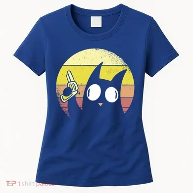 Crazy Cat Retro Sunset Women's T-Shirt