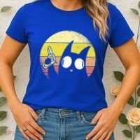 Crazy Cat Retro Sunset Women's T-Shirt thumb 2