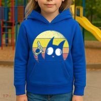 Crazy Cat Retro Sunset Kids Hoodie thumb 3