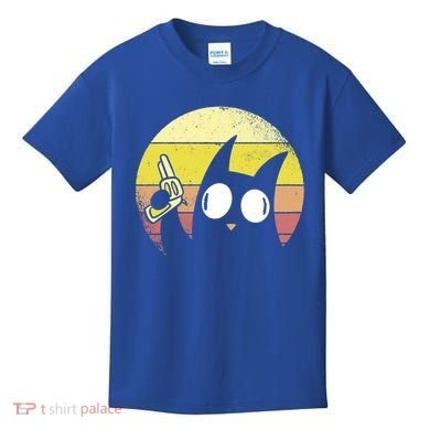 Crazy Cat Retro Sunset Kids T-Shirt