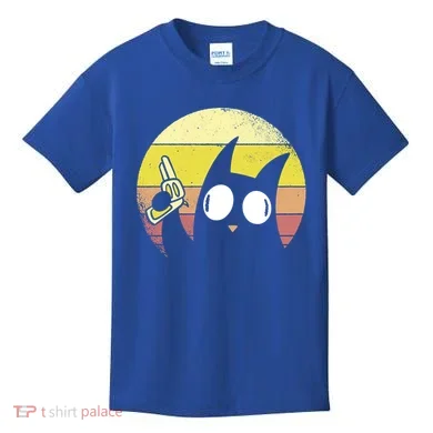 Crazy Cat Retro Sunset Kids T-Shirt