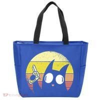 Crazy Cat Retro Sunset Tote Bag thumb 0
