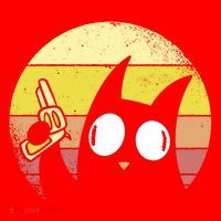 Crazy Cat Retro Sunset Santa Hat thumb 1