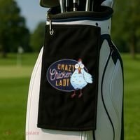 Crazy Chicken Lady Golf Towel thumb 2