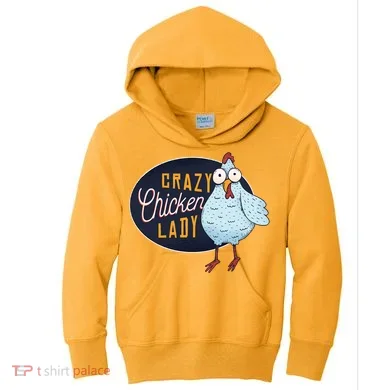 Crazy Chicken Lady Kids Hoodie