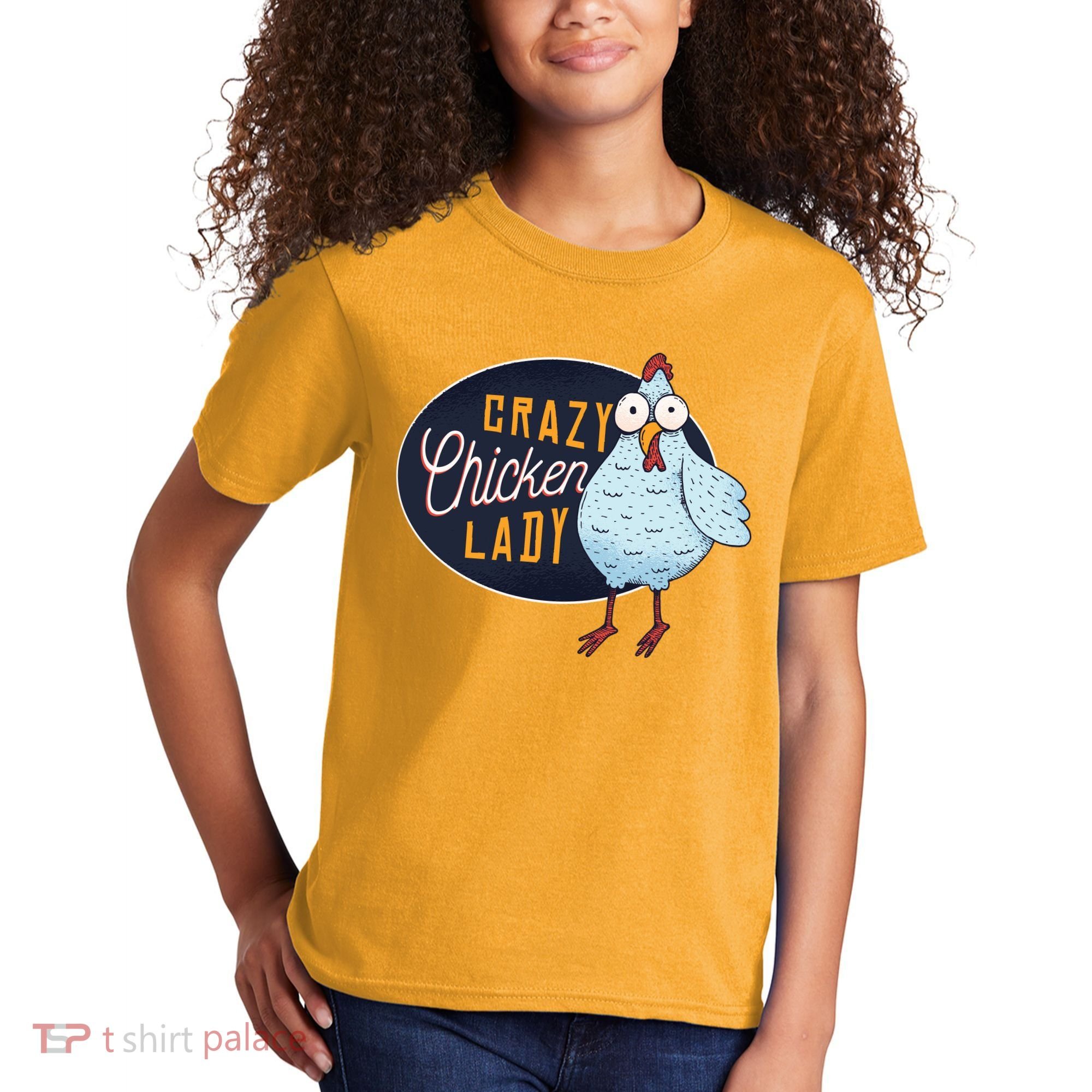 Crazy Chicken Lady Kids T-Shirt