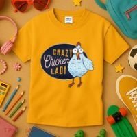 Crazy Chicken Lady Kids T-Shirt thumb 3