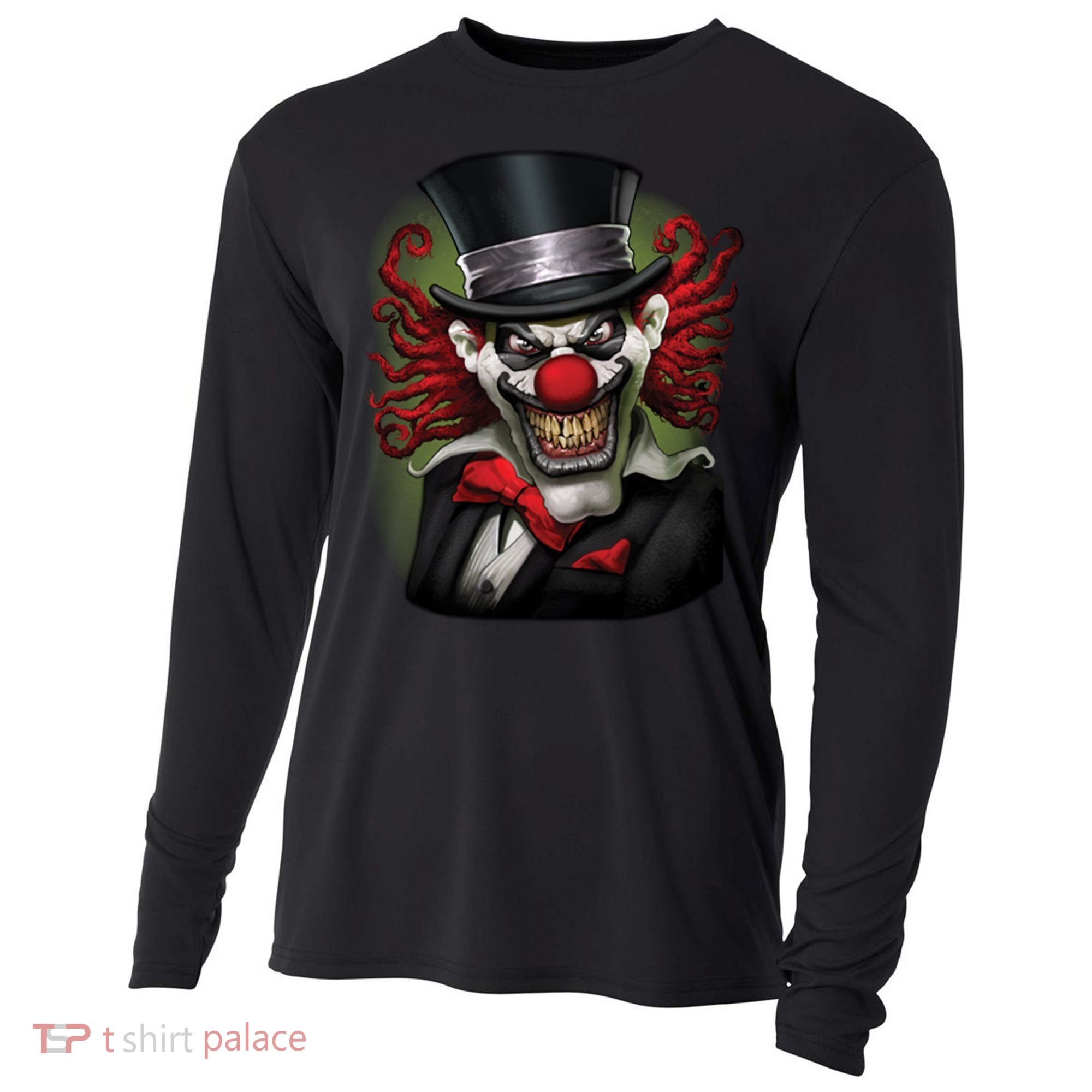Crazy Clown Smiling Cooling Performance Long Sleeve Crew