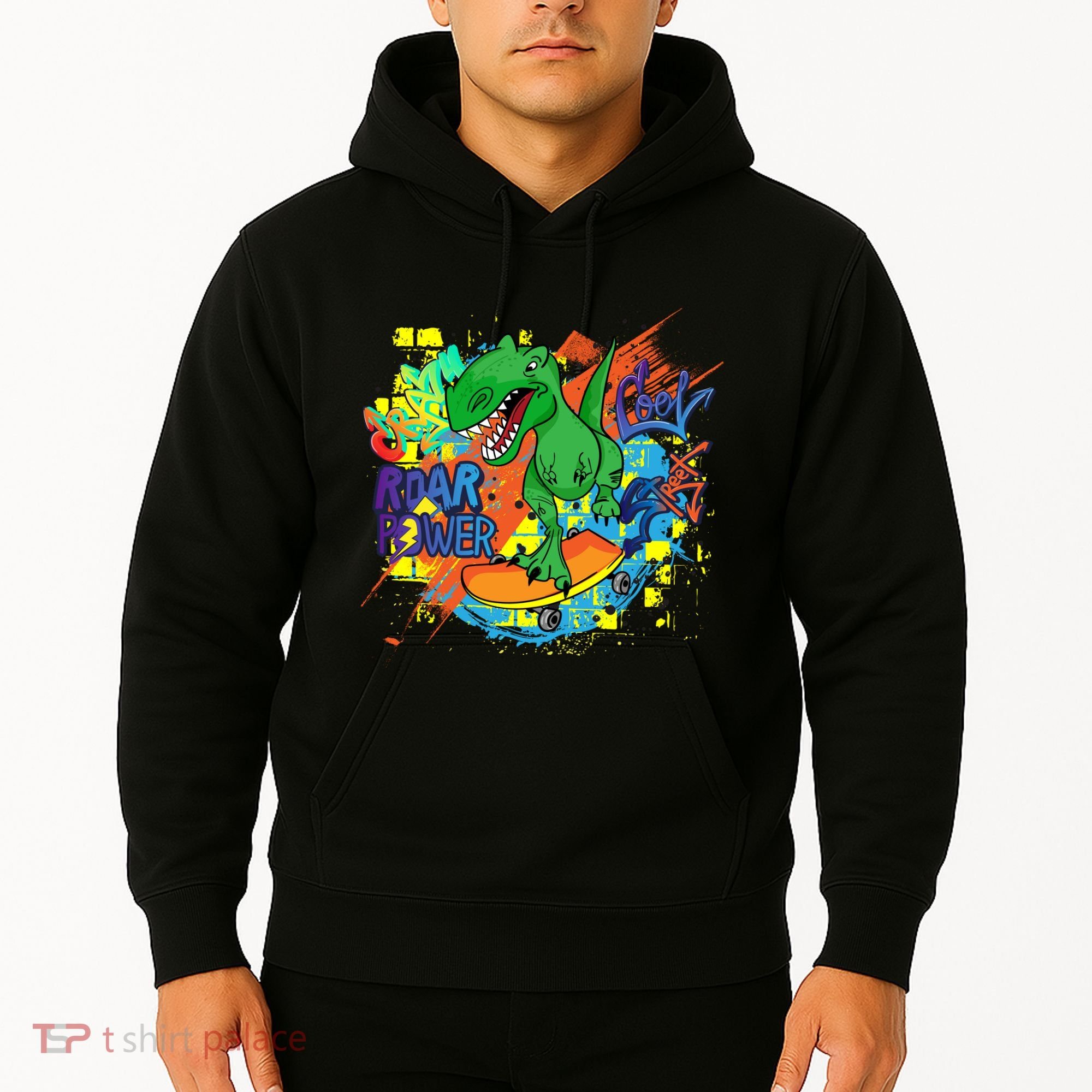 Crazy Cool Skateboarding T-Rex Hoodie