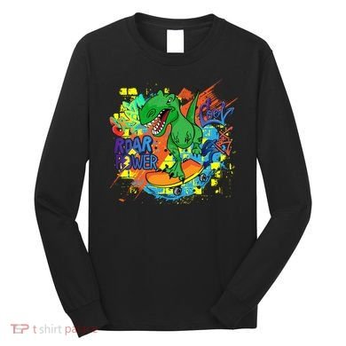 Crazy Cool Skateboarding T-Rex Long Sleeve Shirt