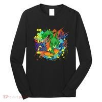 Crazy Cool Skateboarding T-Rex Long Sleeve Shirt thumb 0
