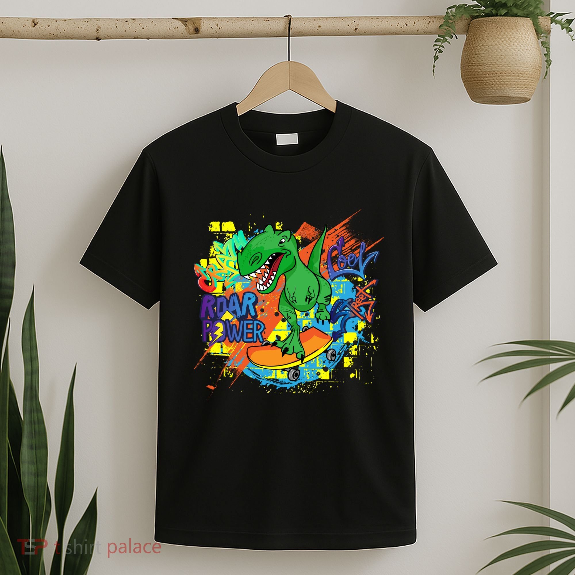 Crazy Cool Skateboarding T-Rex T-Shirt