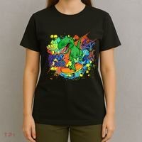 Crazy Cool Skateboarding T-Rex T-Shirt thumb 4