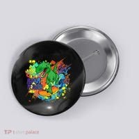 Crazy Cool Skateboarding T-Rex Button thumb 0