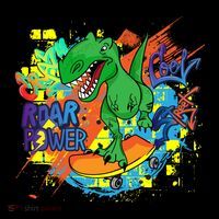 Crazy Cool Skateboarding T-Rex Button thumb 1