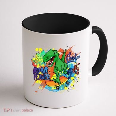 Crazy Cool Skateboarding T-Rex Coffee Mug back