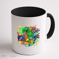 Crazy Cool Skateboarding T-Rex Coffee Mug thumb 1