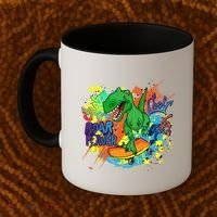 Crazy Cool Skateboarding T-Rex Coffee Mug thumb 2