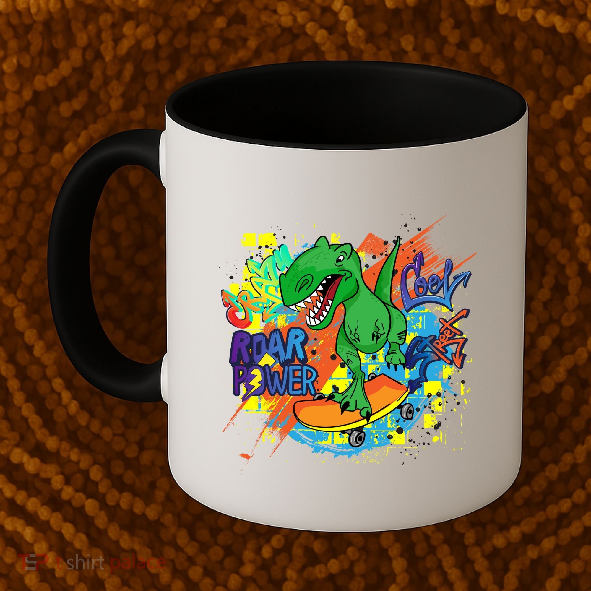 Crazy Cool Skateboarding T-Rex Coffee Mug
