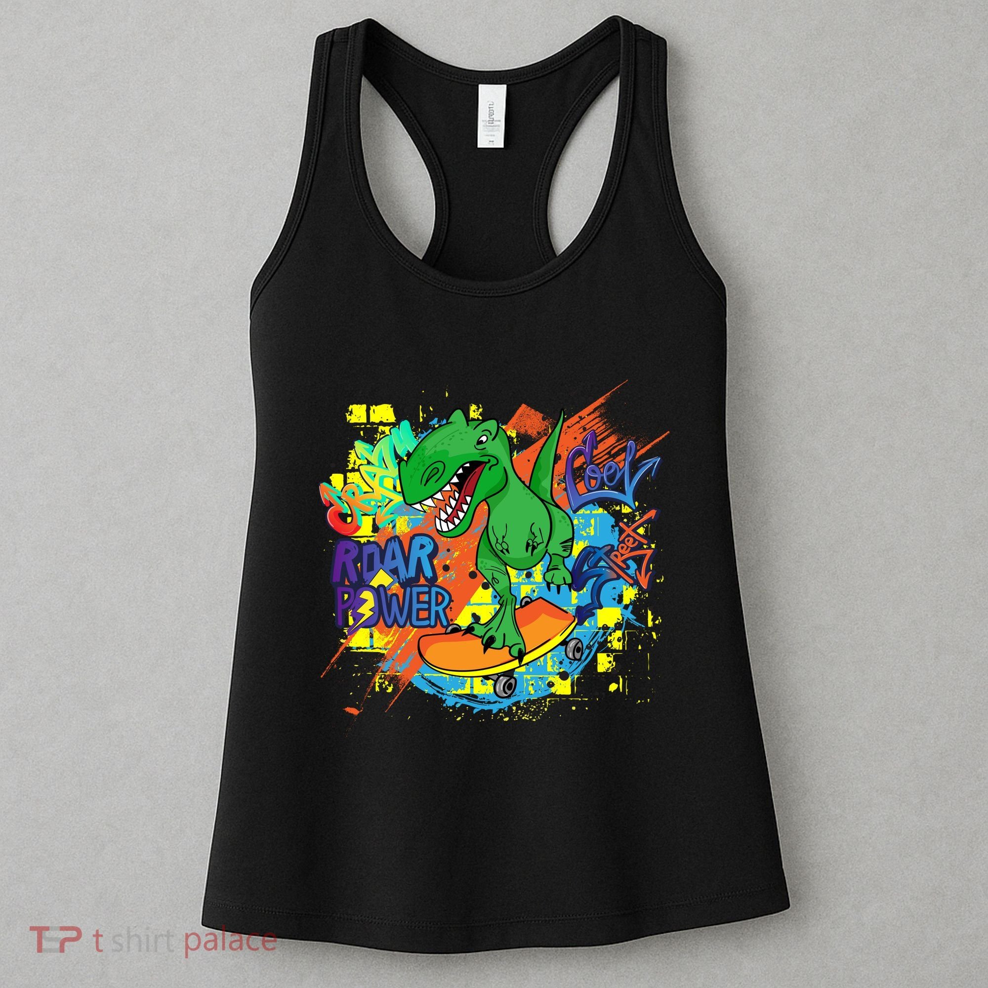 Crazy Cool Skateboarding T-Rex Women's Tank Top