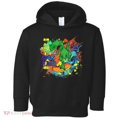 Crazy Cool Skateboarding T-Rex Toddler Hoodie