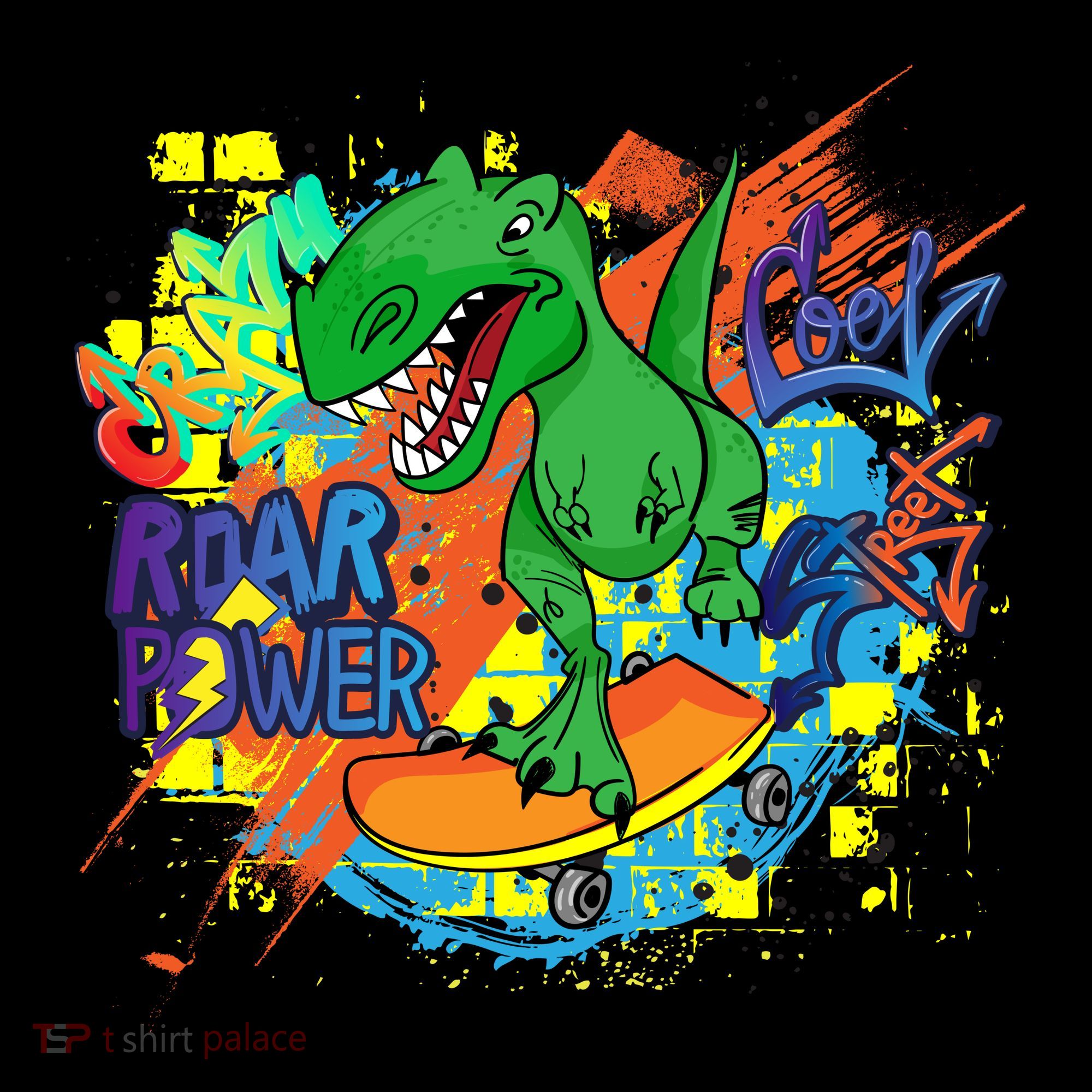 Crazy Cool Skateboarding T-Rex Toddler Hoodie
