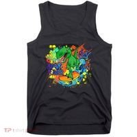 Crazy Cool Skateboarding T-Rex Tank Top thumb 0