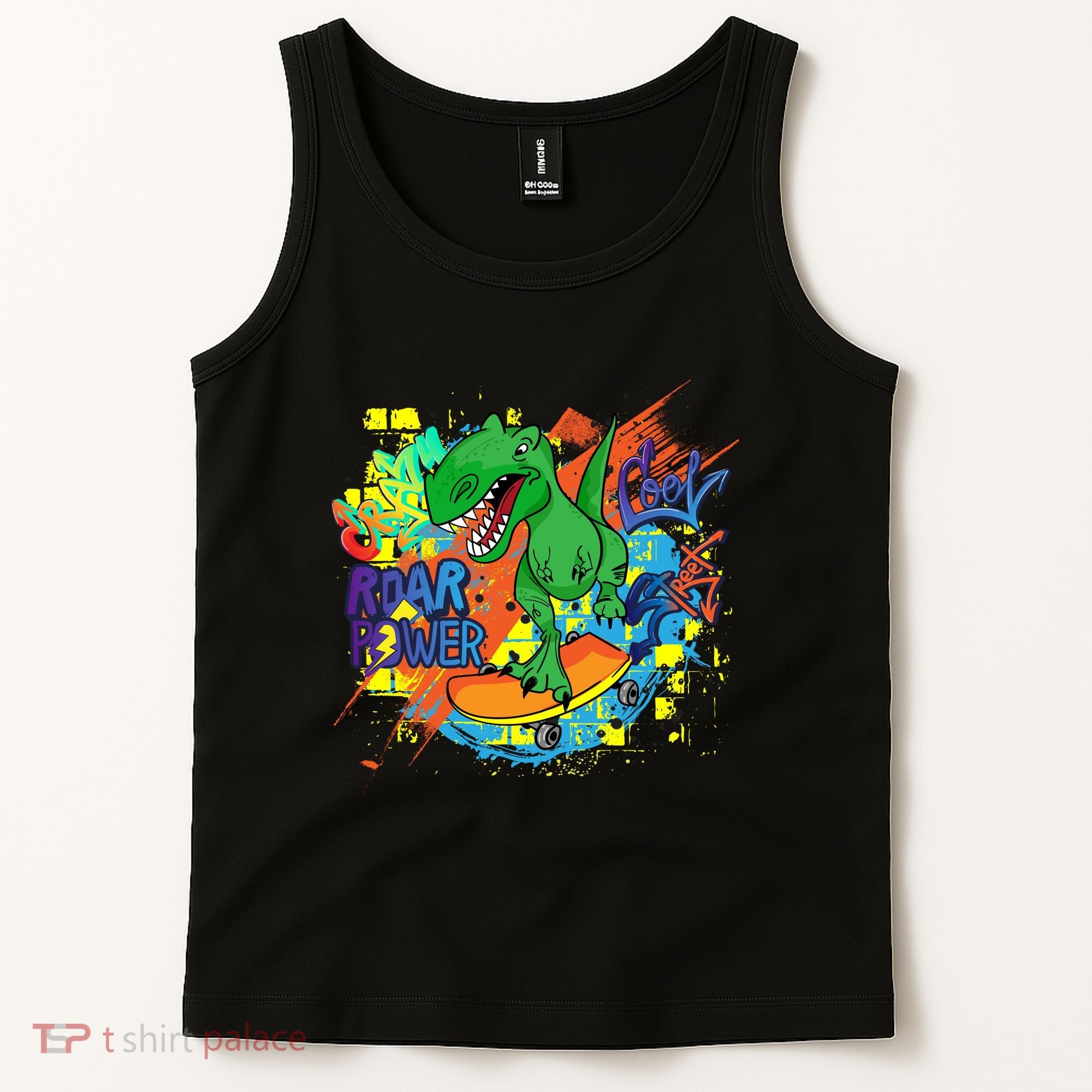 Crazy Cool Skateboarding T-Rex Tank Top