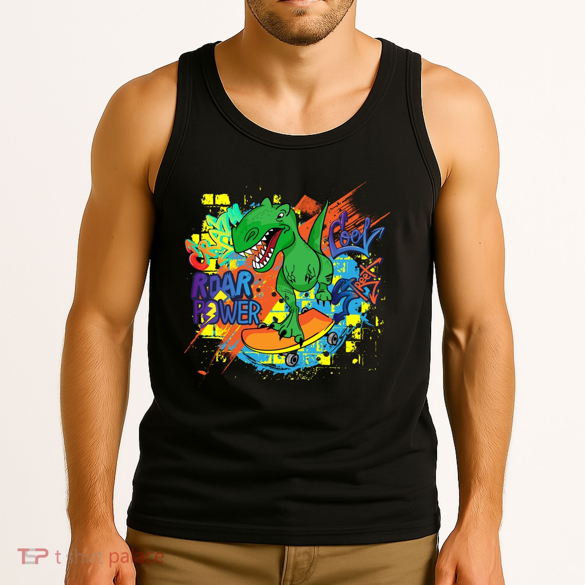 Crazy Cool Skateboarding T-Rex Tank Top