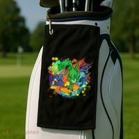 Crazy Cool Skateboarding T-Rex Golf Towel thumb 2