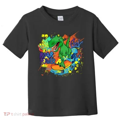 Crazy Cool Skateboarding T-Rex Toddler T-Shirt