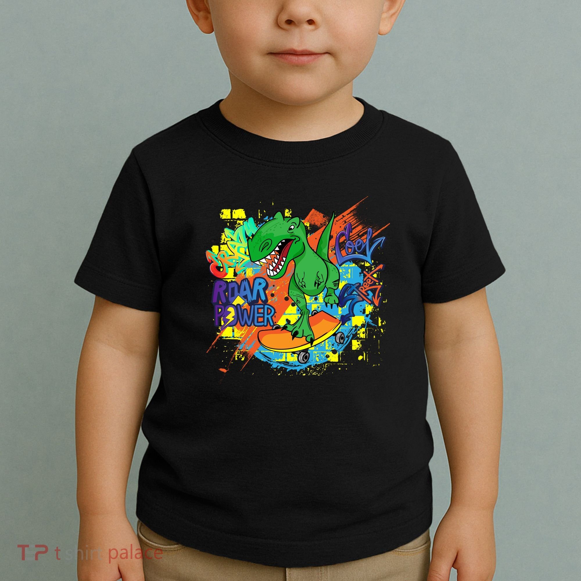 Crazy Cool Skateboarding T-Rex Toddler T-Shirt