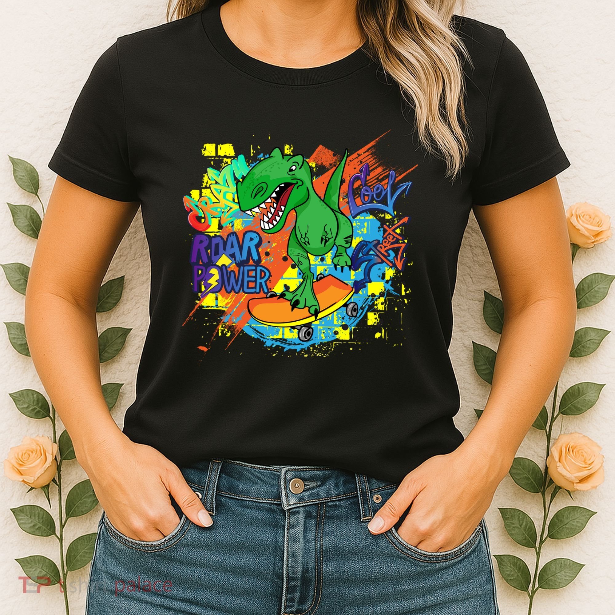 Crazy Cool Skateboarding T-Rex Women's T-Shirt