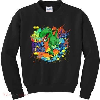 Crazy Cool Skateboarding T-Rex Kids Sweatshirt