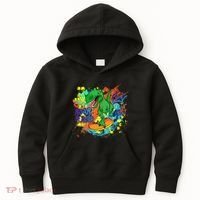Crazy Cool Skateboarding T-Rex Kids Hoodie thumb 0