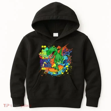 Crazy Cool Skateboarding T-Rex Kids Hoodie
