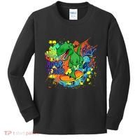 Crazy Cool Skateboarding T-Rex Kids Long Sleeve Shirt thumb 0