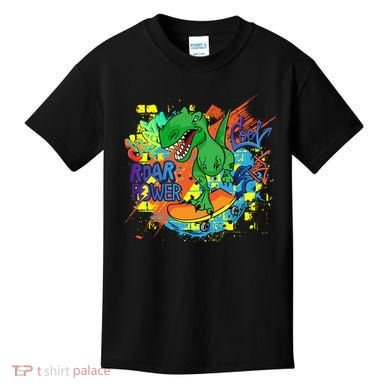Crazy Cool Skateboarding T-Rex Kids T-Shirt