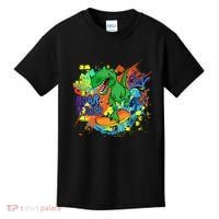Crazy Cool Skateboarding T-Rex Kids T-Shirt thumb 0