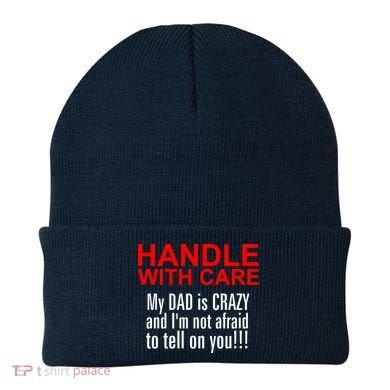 Crazy Dad - Handle With Care Funny Beanie