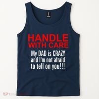 Crazy Dad - Handle With Care Funny Tank Top thumb 2