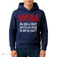 Crazy Dad - Handle With Care Funny Kids Hoodie thumb 4