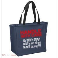 Crazy Dad - Handle With Care Funny Tote Bag thumb 2