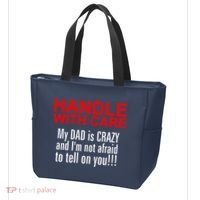 Crazy Dad - Handle With Care Funny Tote Bag thumb 3